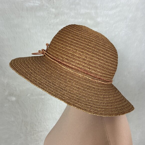 Helen Kaminski Brown Tan Rose 100% Raffia Cloche Bucket Sun Hat main image 5
